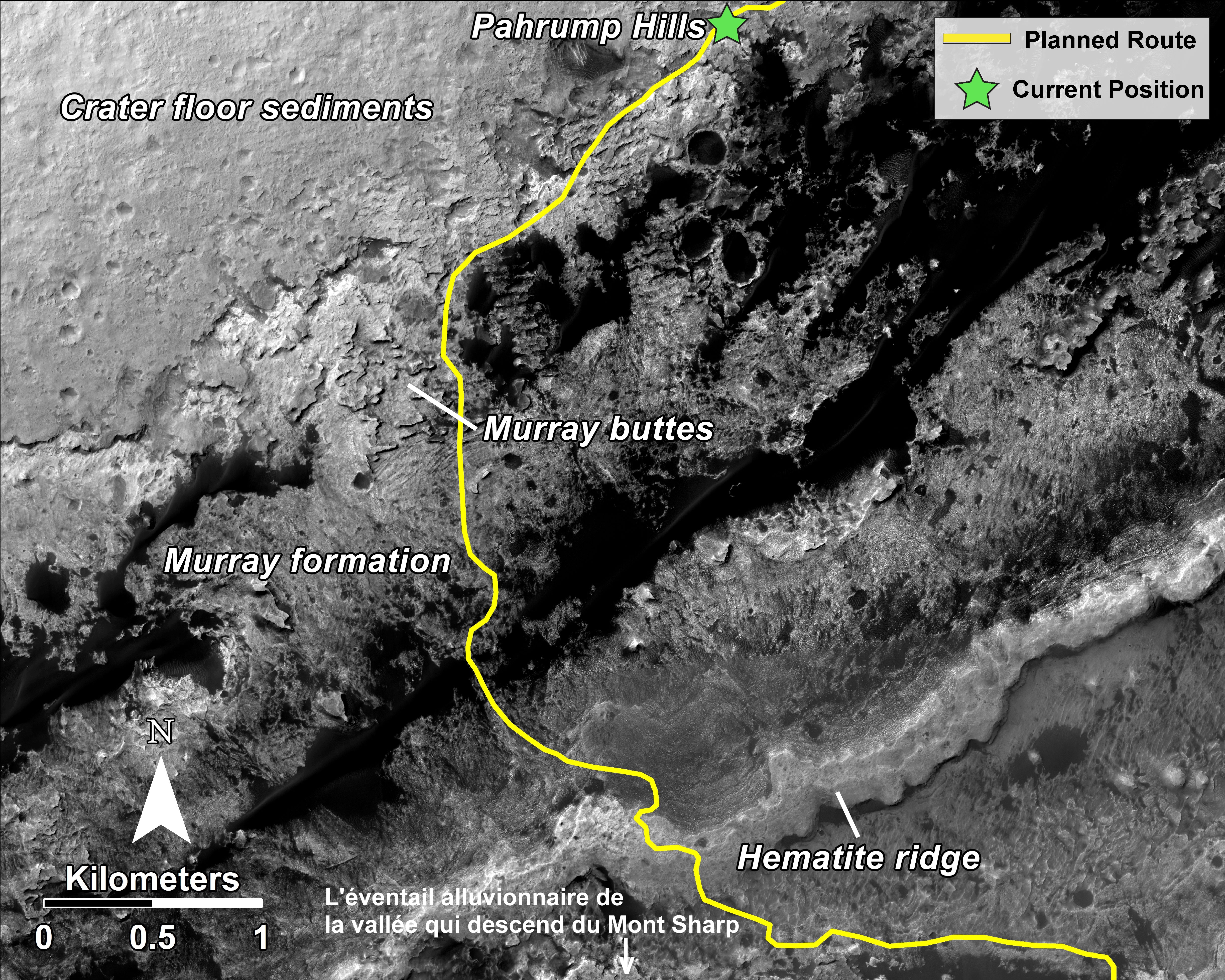 nasa-msl-mro-curiosity-rover-hirise-planned-route-map-pahrump-hills-to-mount-sharp-pia18780-full renseigné
